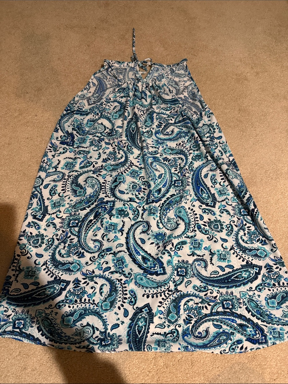 Paisley Print Blue tank dress- Lightweight Summer Style